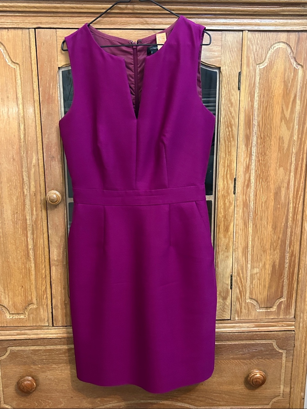 J. Crew Raspberry Sleeveless Sheath Dress